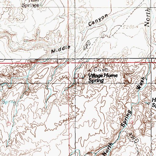Topographic Map of Village Home Spring, UT
