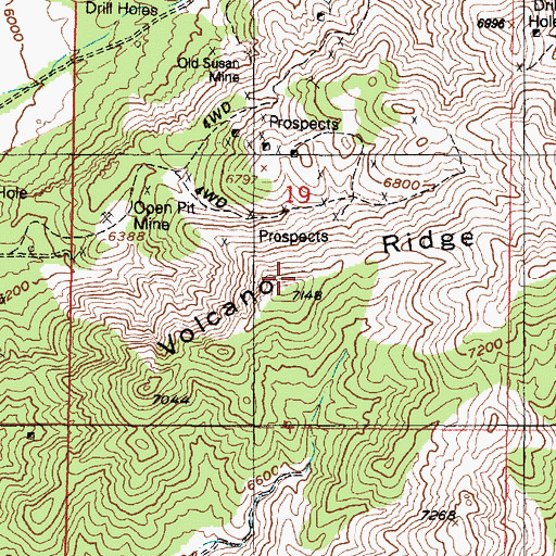 Topographic Map of Volcano Ridge, UT