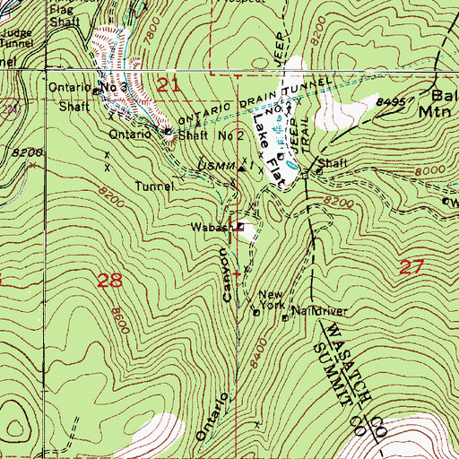 Topographic Map of Wabash, UT