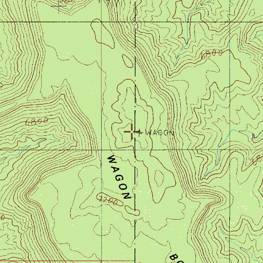 Topographic Map of Wagon Box Mesa, UT