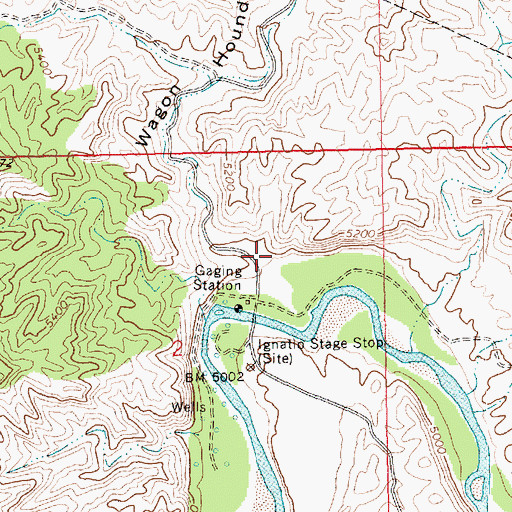 Topographic Map of Wagon Hound Canyon, UT