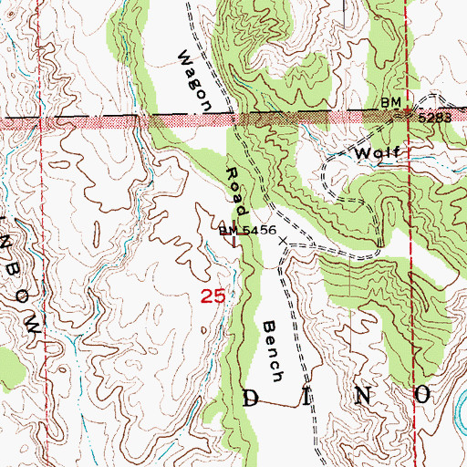 Topographic Map of Wagon Road Bench, UT
