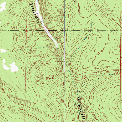Topographic Map of Wagstaff Hollow, UT