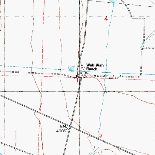 Topographic Map of Wah Wah Ranch, UT