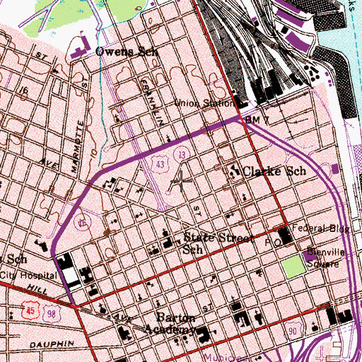 Topographic Map of Great Mount Gilliard Baptist Church, AL