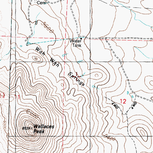 Topographic Map of Wah Wah Springs, UT