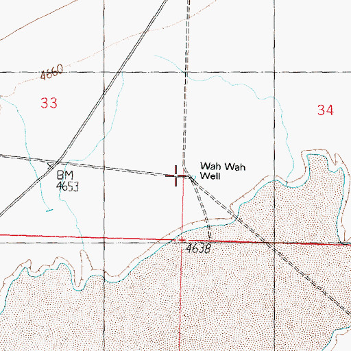Topographic Map of Wah Wah Well, UT