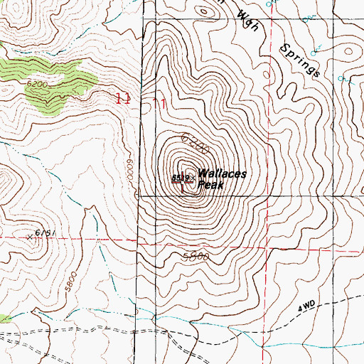 Topographic Map of Wallaces Peak, UT