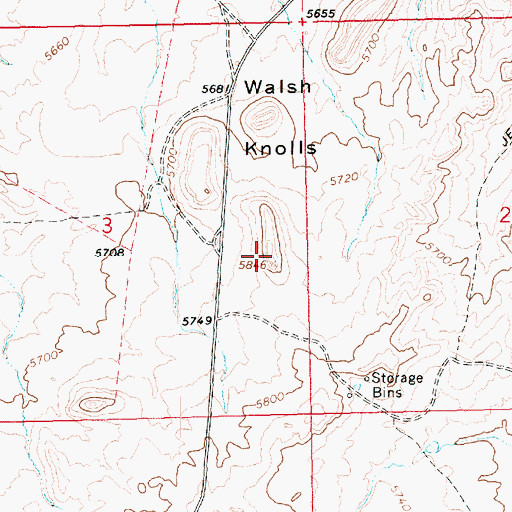 Topographic Map of Walsh Knolls, UT