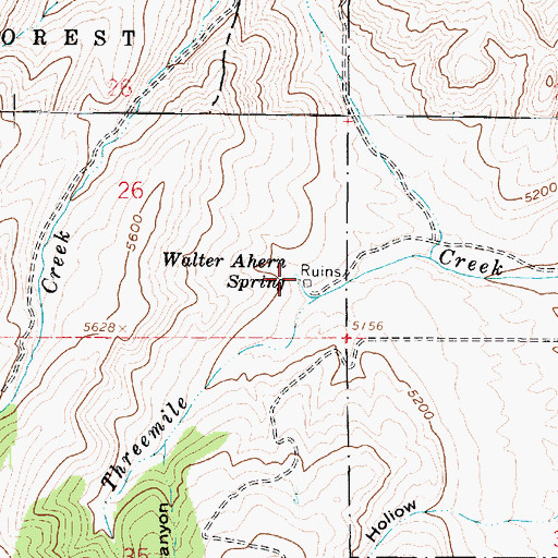 Topographic Map of Walter Ahern Spring, UT