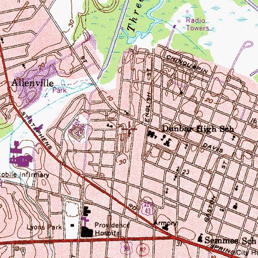 Topographic Map of Greater Mount Olive Baptist Church Number 1, AL
