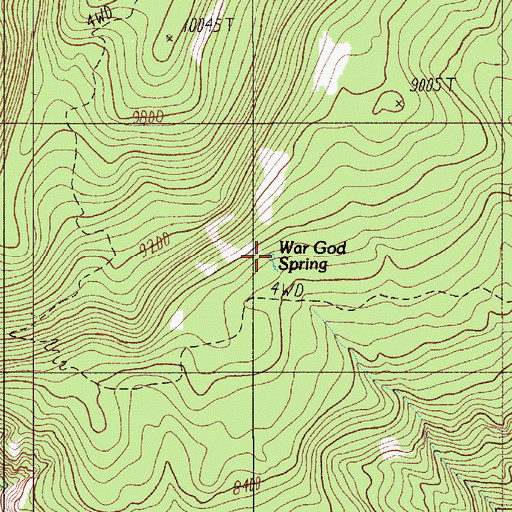Topographic Map of War God Spring, UT