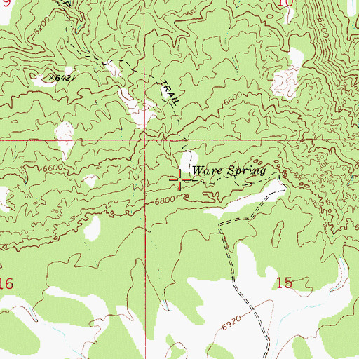 Topographic Map of Ware Spring, UT