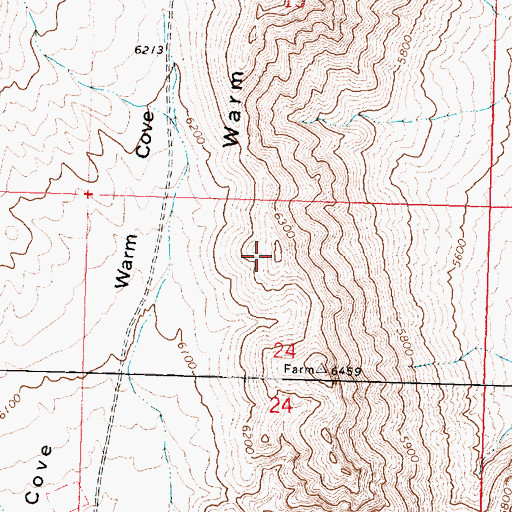 Topographic Map of Warm Cove Ridge, UT