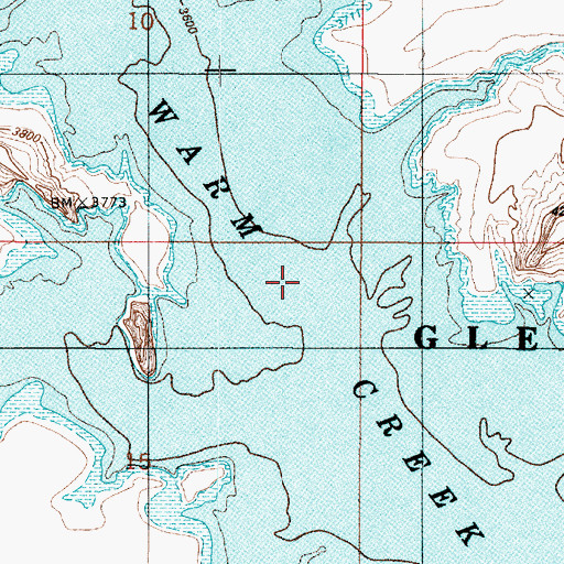 Topographic Map of Warm Creek Bay, UT