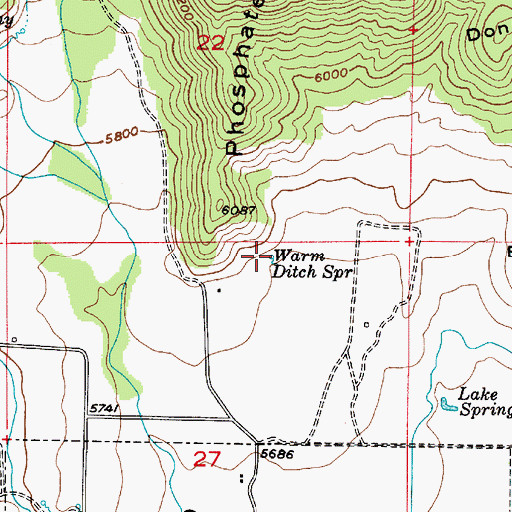 Topographic Map of Warm Ditch Spring, UT