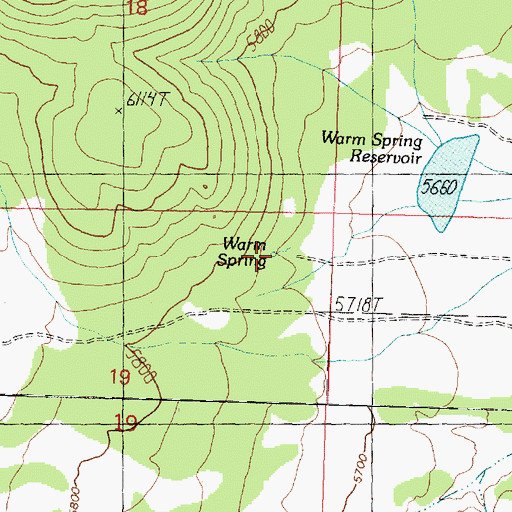 Topographic Map of Warm Spring, UT