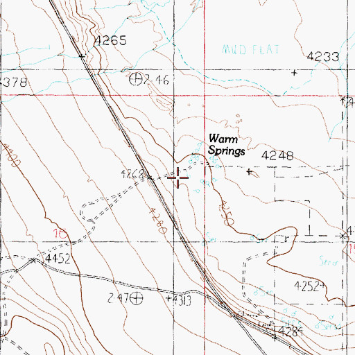 Topographic Map of Warm Springs, UT