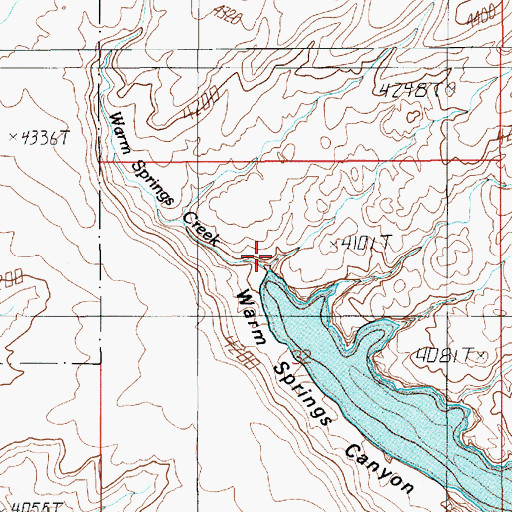 Topographic Map of Warm Springs Creek, UT