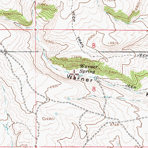 Topographic Map of Warner Spring, UT