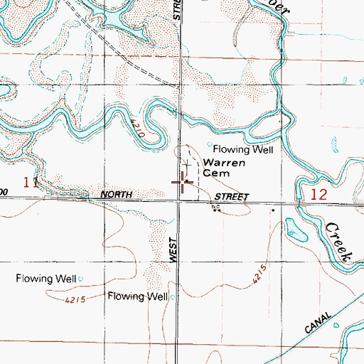 Topographic Map of Warren Cemetery, UT