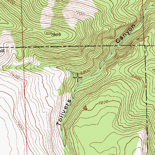Topographic Map of Warren Draw, UT