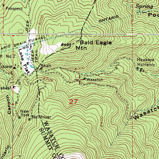 Topographic Map of Wasatch, UT