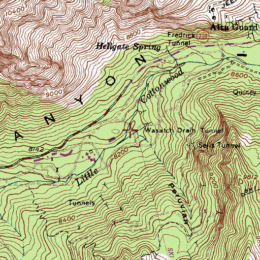 Topographic Map of Wasatch Drain Tunnel, UT