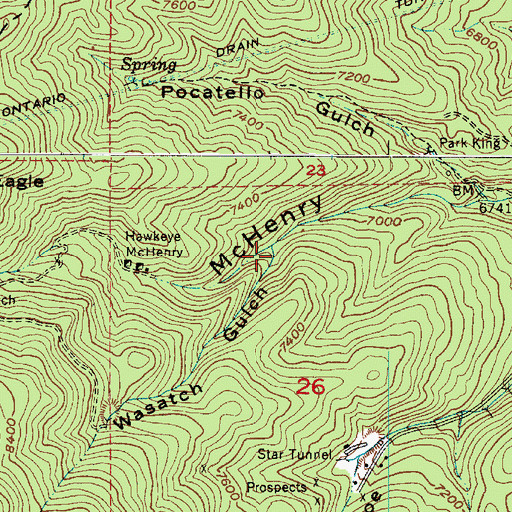 Topographic Map of Wasatch Gulch, UT