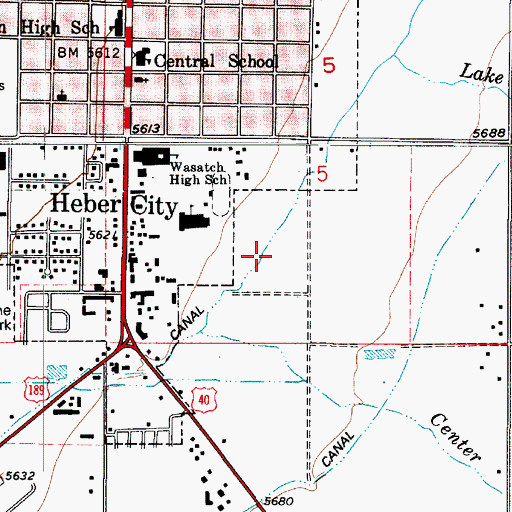 Topographic Map of Wasatch High School, UT