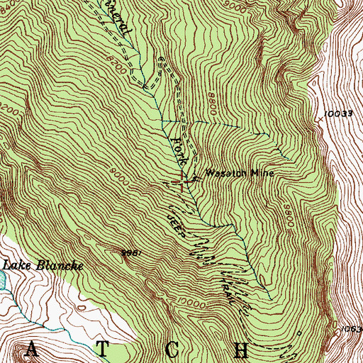 Topographic Map of Wasatch Mine, UT