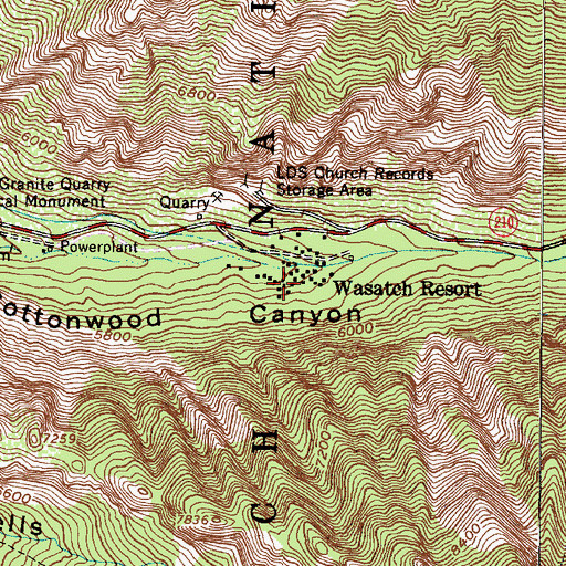 Topographic Map of Wasatch Resort, UT