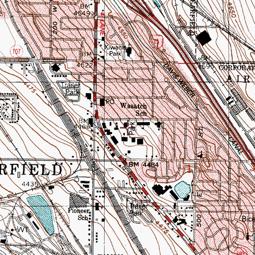 Topographic Map of Wasatch Elementary School, UT