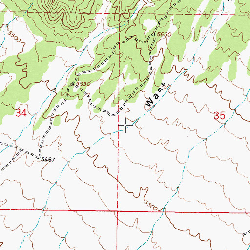 Topographic Map of Wash Canyon, UT