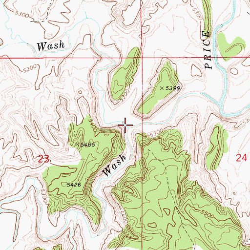 Topographic Map of Washboard Wash, UT