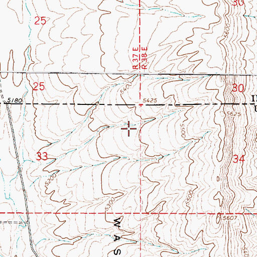 Topographic Map of Washboards, UT