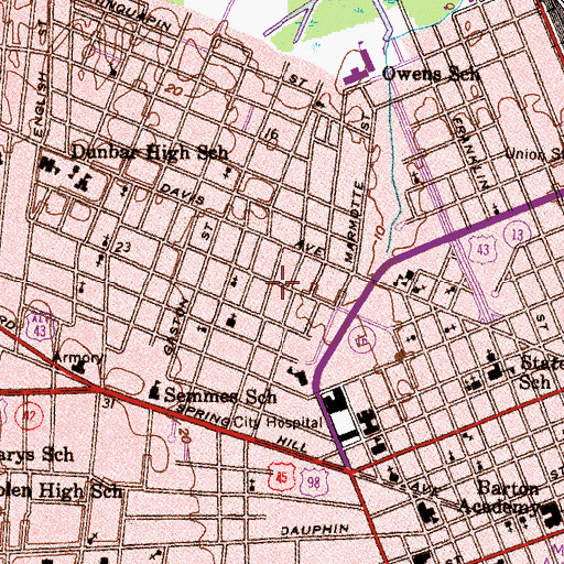 Topographic Map of Greater Union Baptist Church, AL