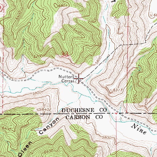Topographic Map of Water Canyon, UT