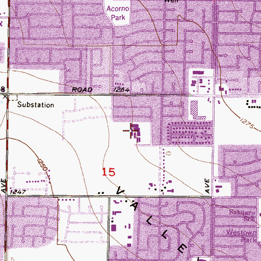 Topographic Map of Chaparral Elementary School, AZ
