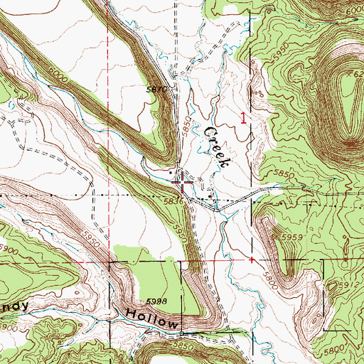 Topographic Map of Water Hollow, UT