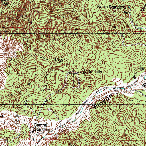 Topographic Map of Water Lily, UT