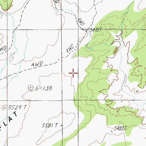 Topographic Map of Waterhole Flat, UT