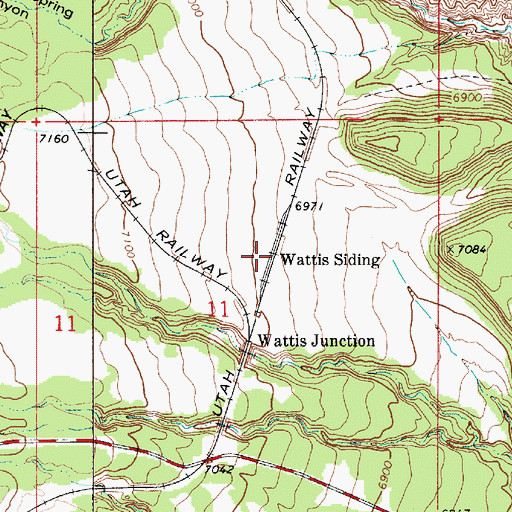 Topographic Map of Wattis Siding, UT