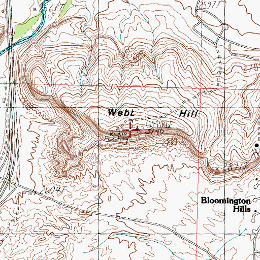 Topographic Map of Webb Hill, UT