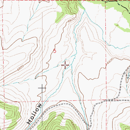 Topographic Map of Webb Hollow, UT