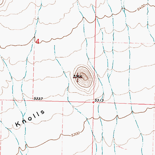 Topographic Map of Websters Knolls, UT