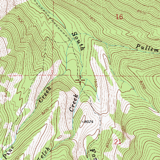 Topographic Map of Welch Creek, UT