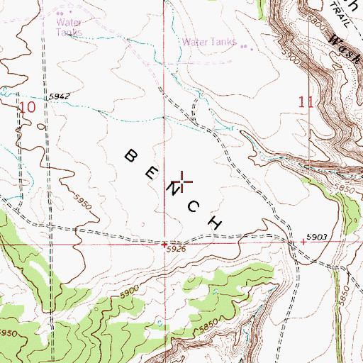 Topographic Map of West Bench, UT