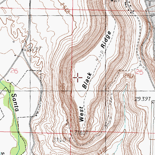 Topographic Map of West Black Ridge, UT