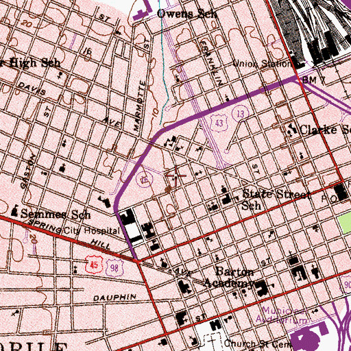 Topographic Map of Gulf City Rescue Mission, AL